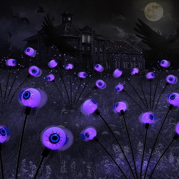 Scary Eyeballs Solar Garden Lights Halloween Decorations Outdoor