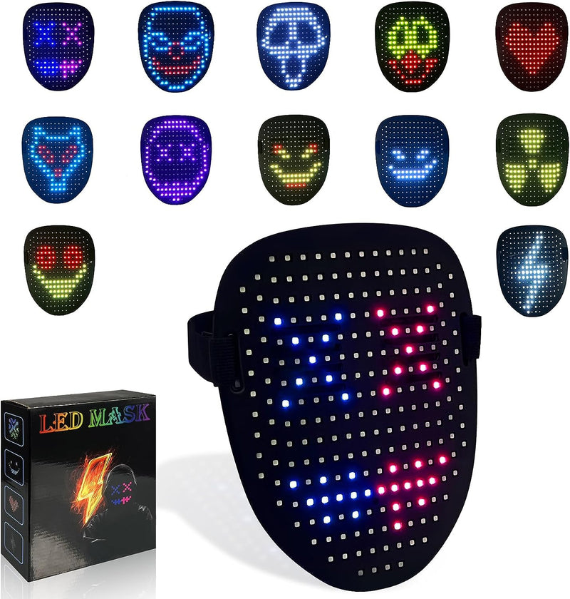 LED Lighted Face Transforming Mask for Costume Cosplay halloween