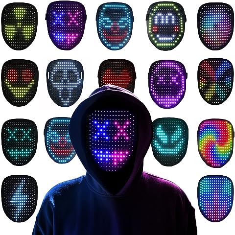 LED Lighted Face Transforming Mask for Costume Cosplay halloween