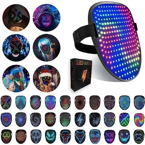 LED Lighted Face Transforming Mask for Costume Cosplay halloween