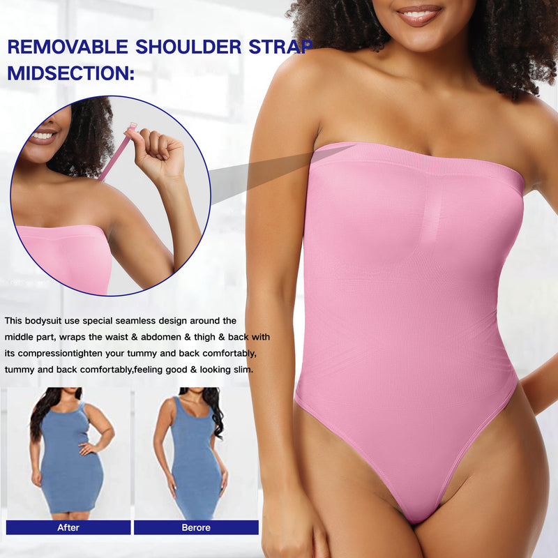 Hanitii Detachable Strap Top Belly Corset Shapewear for Women Hip Control Bodysuits Slimming HABS042