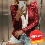 Hanitii Sequin Short Coat Stand Collar Women Clothes Party HATP055