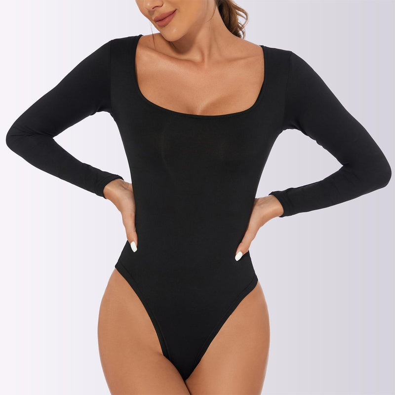 Hanitii Shapewear for Women Tummy Control Long Sleeve Bodysuits HABS005