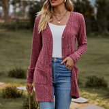 Hanitii Wool pit Solid Color Long Sleeve Women's Cardigan Coat HATP054