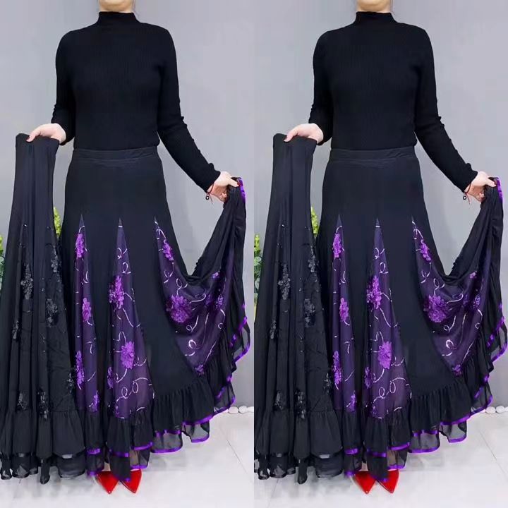 Hanitii 2023 New Style Foral Embroidering Long Danncing Dress Women's Plus Size Clothes HADR009