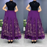 Hanitii 2023 New Style Foral Long Dress Women's Plus Size Dancing Clothes HADR014