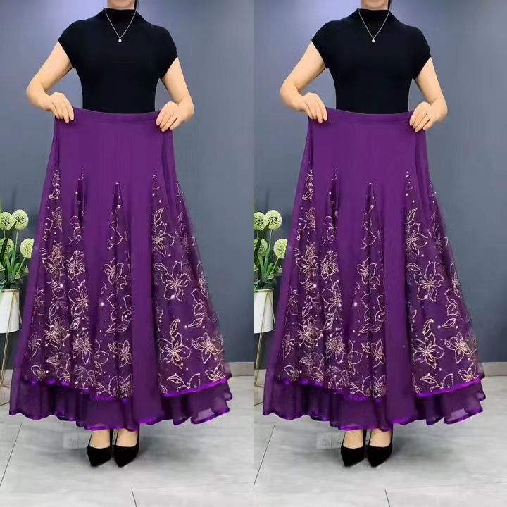 Hanitii 2023 New Style Foral Long Dress Women's Plus Size Dancing Clothes HADR014