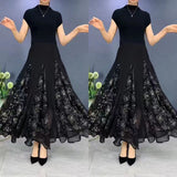 Hanitii 2023 New Style Foral Long Dress Women's Plus Size Dancing Clothes HADR014