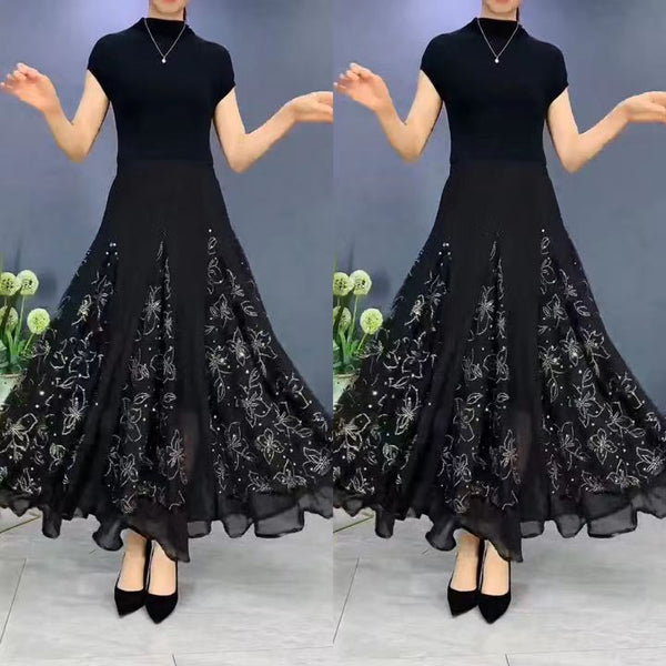 Hanitii 2023 New Style Foral Long Dress Women's Plus Size Dancing Clothes HADR014