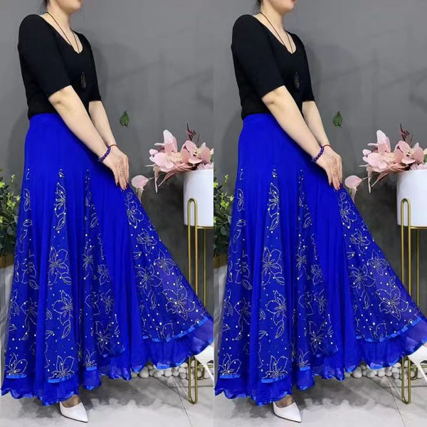 Hanitii 2023 New Style Foral Long Dress Women's Plus Size Dancing Clothes HADR014