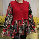 Hanitii 2023 New Style Women Loose Blouse Casual Clothes Flower Print Tops HATP028