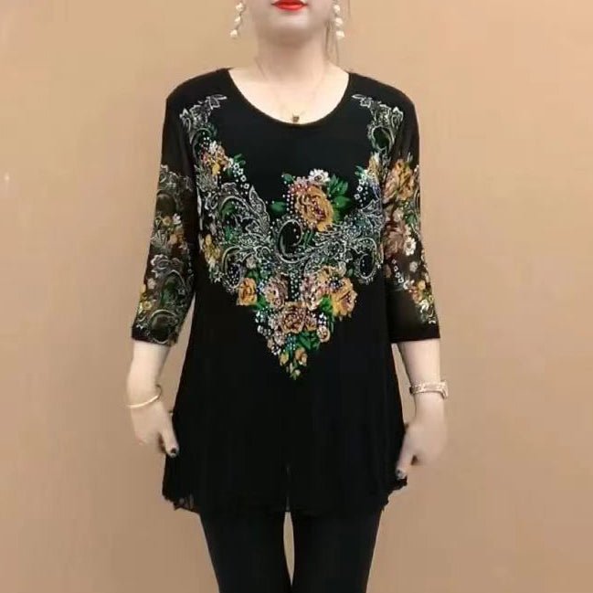 Summer Tops for Women 2023 Summer Casual Flower Printed Chain