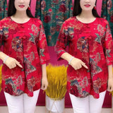 Hanitii 2023 Summer Floral Blouse Short Chiffon Women Clothes Flower Print Tops HATP029