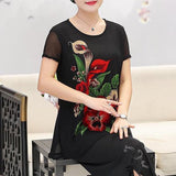 Hanitii 2023 Summer Flower Print Blouse Casual Tops Short Sleeve Sheer Women Clothes HATP038