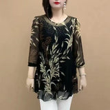 Hanitii Casual Blouse Women Clothes sheer Tops HATP047