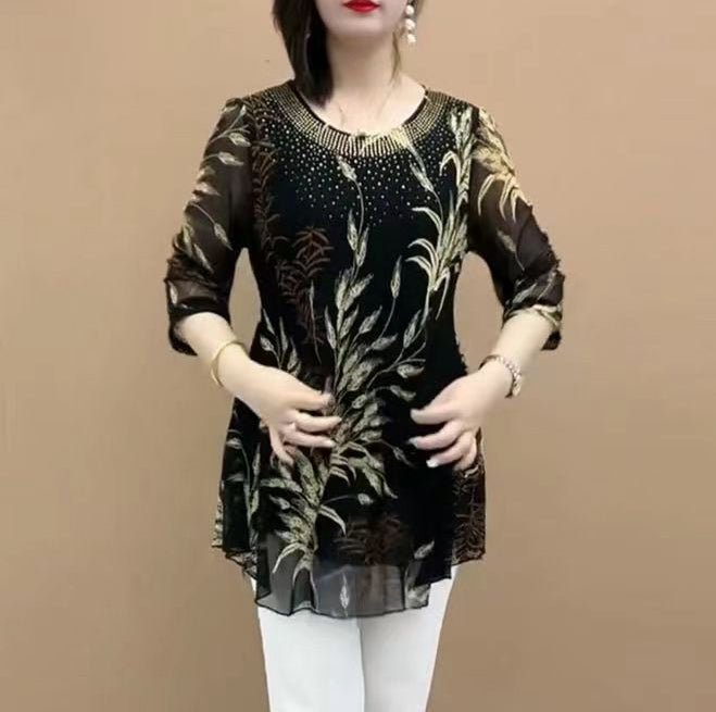 Hanitii Casual Blouse Women Clothes sheer Tops HATP047