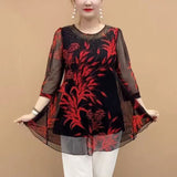 Hanitii Casual Blouse Women Clothes sheer Tops HATP047