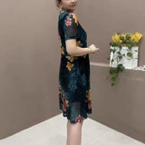 Hanitii Floral Print Dress Short Sleeve Women Clothes HADR007