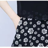 Hanitii Flower Print Chiffon Dress Women's Plus Size Clothes HADR020