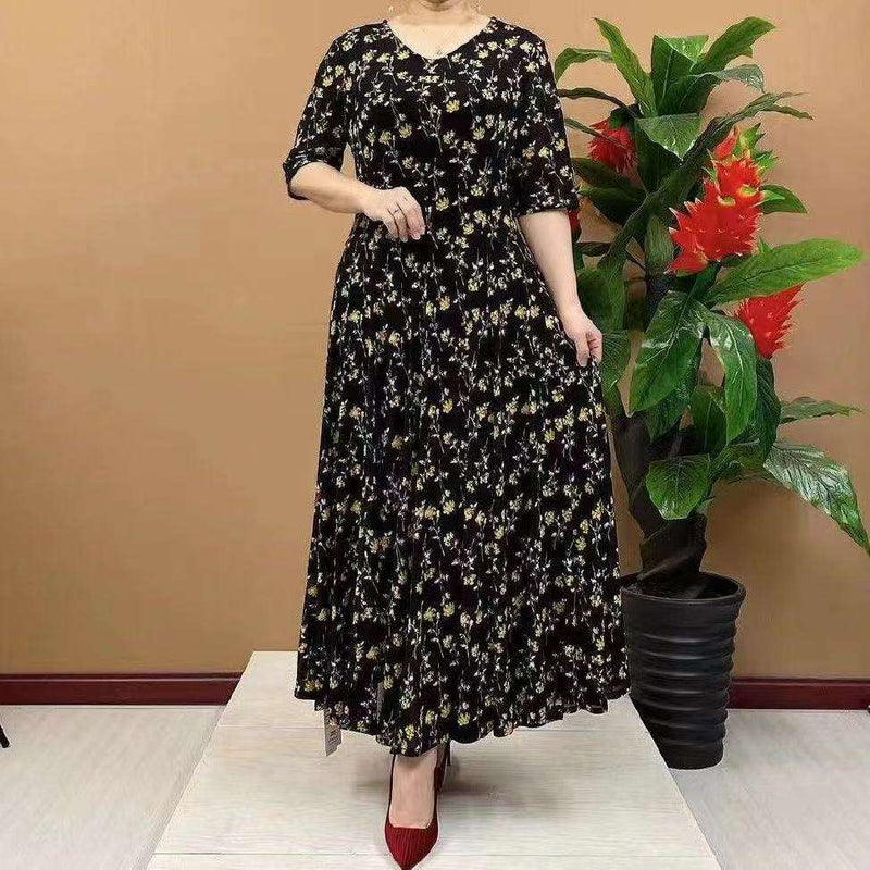 Hanitii Foral Long Dress Women Summer Clothes HADR022