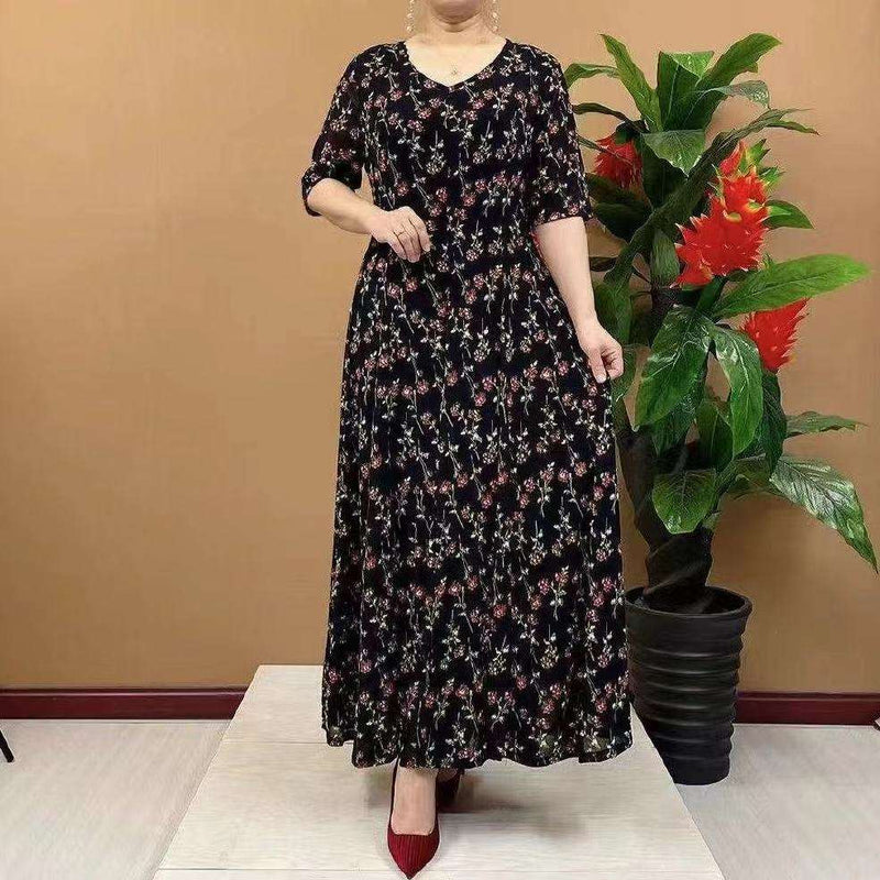 Hanitii Foral Long Dress Women Summer Clothes HADR022