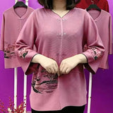 Hanitii women Embroidery Top long sleeve HATP027