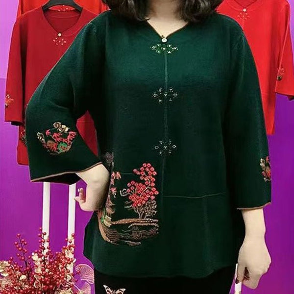 Hanitii women Embroidery Top long sleeve HATP027